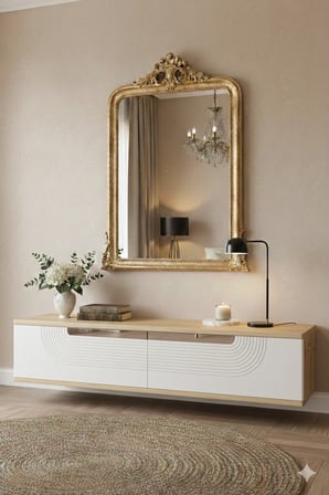 DA1202DBS MEYRA Dresuar ve Antre Rafı SAFİRMEŞE-BEYAZ-SILVER 120CM