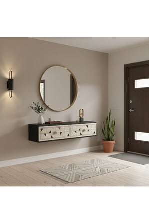 DA1207ATS MOKA Dresuar ve Antre Rafı ANTRASİT-TRAVERTEN-SILVER 120CM