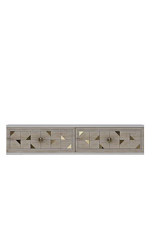 DA1207BTG MOKA Dresuar ve Antre Rafı BEYAZ-TRAVERTEN-GOLD 120CM