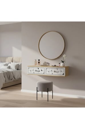 DA1207DBS MOKA Dresuar ve Antre Rafı SAFİRMEŞE-BEYAZ-SILVER 120CM