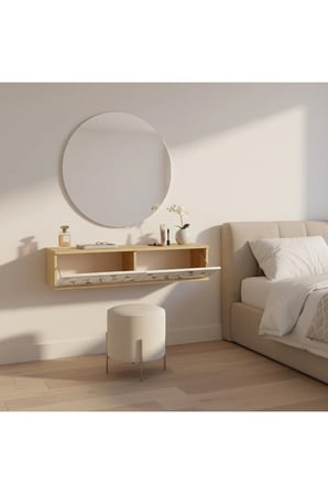 DA1207DBS MOKA Dresuar ve Antre Rafı SAFİRMEŞE-BEYAZ-SILVER 120CM