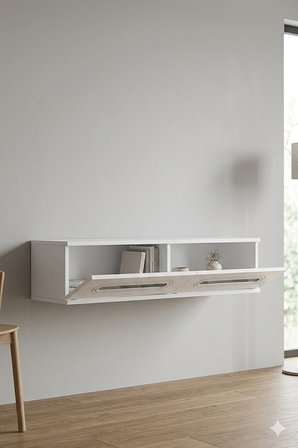 DA1220BS RANY Dresuar , Antre Hol Rafı Beyaz-Silver 120cm