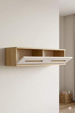 DA1220DBG RANY Dresuar , Antre Hol Rafı Safirmeşe-Beyaz-Gold 120cm
