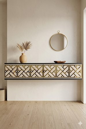 DA1238ATG AREX Dresuar , Antre Hol Rafı Antrasit-Traverten-Gold 120cm