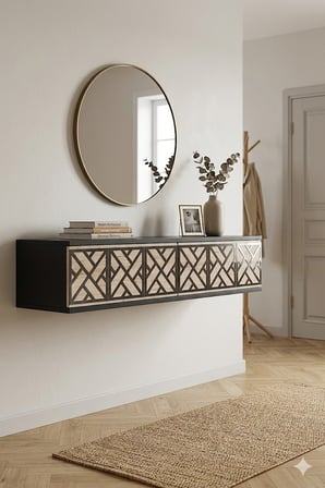 DA1238ATS AREX Dresuar , Antre Hol Rafı Antrasit-Traverten-Silver 120cm