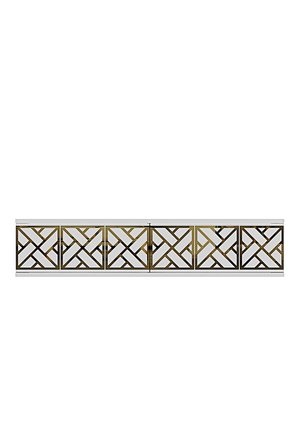 DA1238BG AREX Dresuar , Antre Hol Rafı Beyaz-Gold 120cm