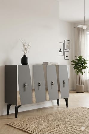 KA1213AS ELİPS Konsol ve Tv Sehpası Antrasit-Silver 120cm