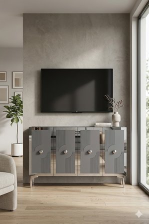 KA1216AS PEGA Konsol ve Tv Sehpası Antrasit-Silver 120cm