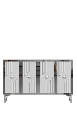 KA1216BS PEGA Konsol ve Tv Sehpası Beyaz-Silver 120cm