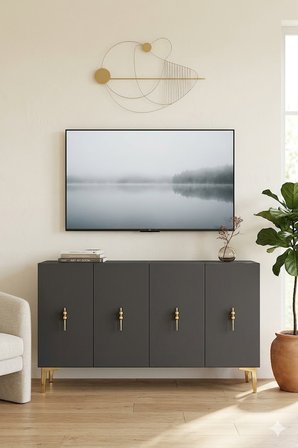 KA1217AG SALKIM Konsol ve Tv Sehpası Antrasit-Gold 120cm