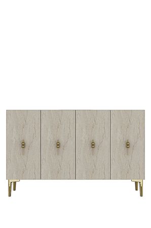 KA1217BTG SALKIM Konsol ve Tv Sehpası Beyaz-Traverten-Gold 120cm