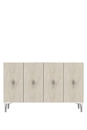 KA1217BTS SALKIM Konsol ve Tv Sehpası Beyaz-Traverten-Silver 120cm