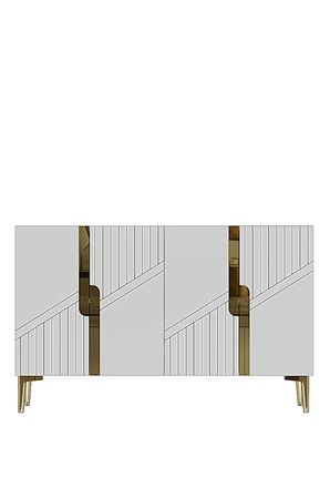 KA1228BG EVVA Konsol ve Tv Sehpası Beyaz-Gold 120cm