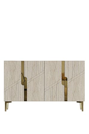 KA1228BTG EVVA Konsol ve Tv Sehpası Beyaz-Traverten-Gold 120cm