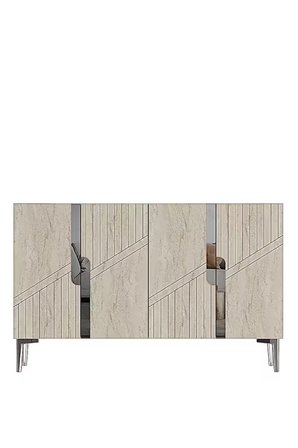 KA1228BTS EVVA Konsol ve Tv Sehpası Beyaz-Traverten-Silver 120cm