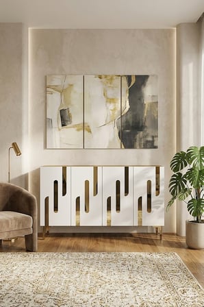 KA1229DG ECE Konsol ve Tv Sehpası Safirmeşe-Gold 120cm