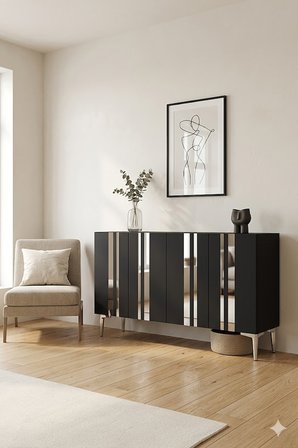 KA1230AS MİA Konsol ve Tv Sehpası Antrasit-Silver 120cm