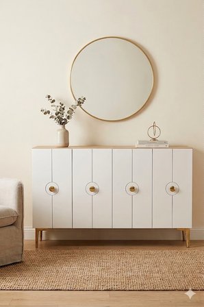 KA1235DBG ENLEM Konsol ve Tv Sehpası Safirmeşe-Beyaz-Gold 120cm