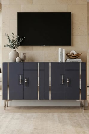 KA1242AS MADE Konsol ve TV Sehpası ANTRASİT-SILVER 120CM