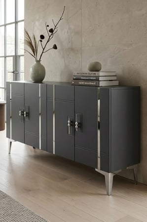 KA1242AS MADE Konsol ve TV Sehpası ANTRASİT-SILVER 120CM