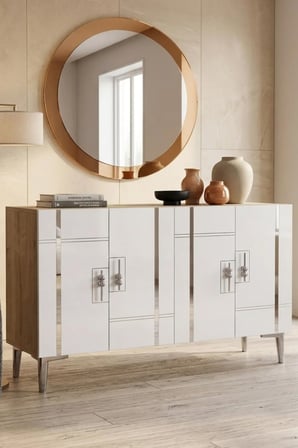 KA1242DBS MADE Konsol ve TV Sehpası SAFİRMEŞE-BEYAZ-SILVER 120CM