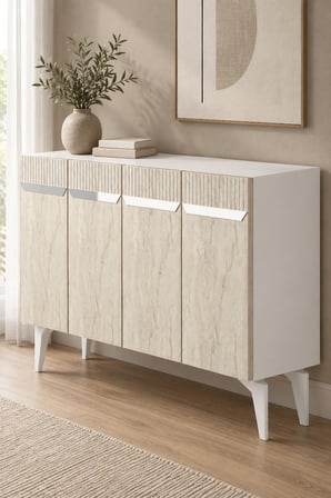 KA1244BTS DUMA Konsol Beyaz-Traverten-Silver 120cm