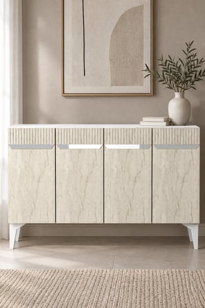 KA1244BTS DUMA Konsol Beyaz-Traverten-Silver 120cm