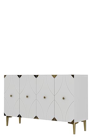 KA1297BG ALFA Konsol ve Tv Sehpası Beyaz-Gold 120cm