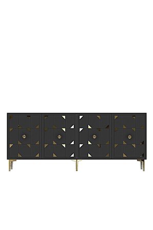 KA1523AG MOKA Konsol ve Tv Sehpası Antrasit-Gold 150cm