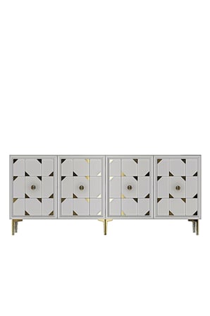 KA1523BG MOKA Konsol ve Tv Sehpası Beyaz-Gold 150cm