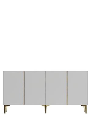 KA1524BG POLİ Konsol ve Tv Sehpası Beyaz-Gold 150cm