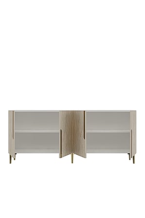 KA1528BTG EVVA Konsol ve Tv Sehpası Beyaz-Traverten-Gold 150cm
