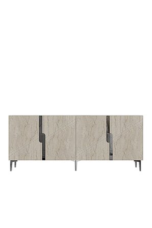 KA1528BTS EVVA Konsol ve Tv Sehpası Beyaz-Traverten-Silver 150cm