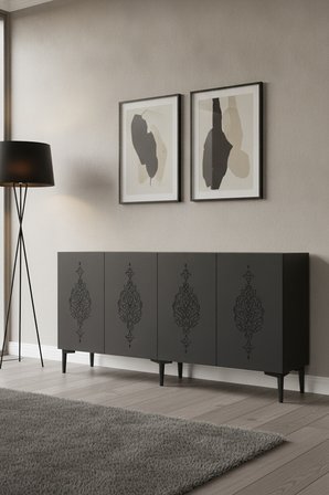 KA1529A HÜMA Konsol ve Tv Sehpası Antrasit 150cm