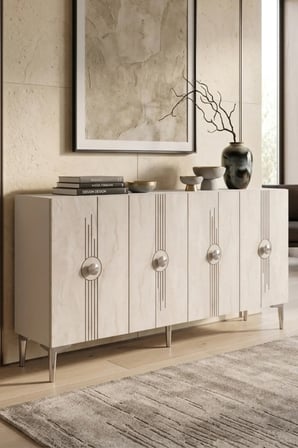 KA1543BTS LURA Konsol ve TV Sehpası BEYAZ-TRAVERTEN-SILVER 150CM
