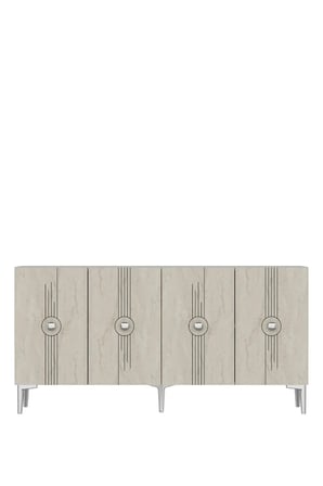 KA1543BTS LURA Konsol ve TV Sehpası BEYAZ-TRAVERTEN-SILVER 150CM
