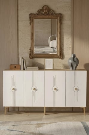 KA1543DBG LURA Konsol ve TV Sehpası SAFİRMEŞE-BEYAZ-GOLD 150CM