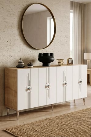 KA1543DBS LURA Konsol ve TV Sehpası SAFİRMEŞE-BEYAZ-SILVER 150CM