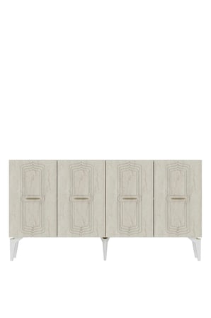 KA1545BTG RIVA Konsol ve TV Sehpası BEYAZ-TRAVERTEN-GOLD 150CM