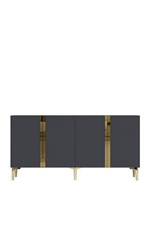 KA1598AG ANKA Konsol ve Tv Sehpası Antrasit-Gold 150cm