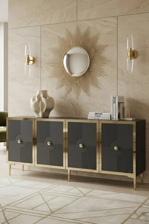 KA1811AG PEGA Konsol ve TV Sehpası ANTRASİT-GOLD 180CM