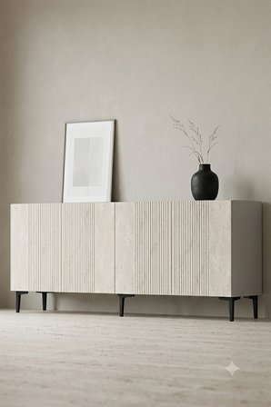 KA1813BT CORSA Konsol ve Tv Sehpası Beyaz-Traverten 180cm