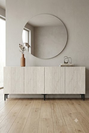 KA1813BT CORSA Konsol ve Tv Sehpası Beyaz-Traverten 180cm