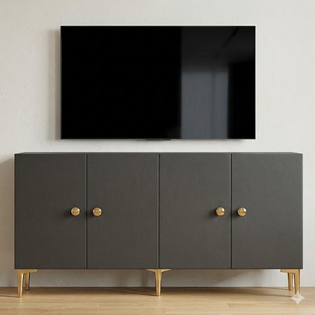 KA1817AG SİMPLE Konsol ve Tv Sehpası Antrasit-Gold 180cm