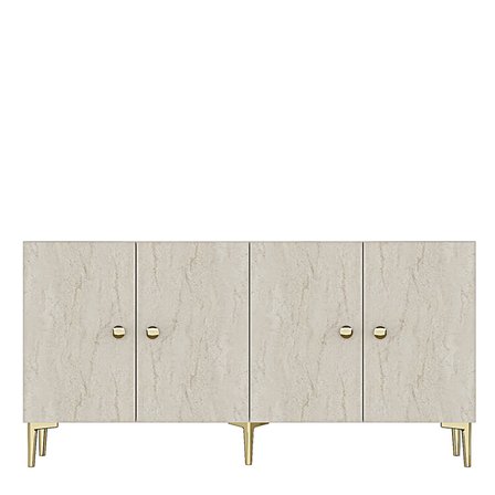 KA1817BTG SİMPLE Konsol ve Tv Sehpası Beyaz-Traverten-Gold 180cm