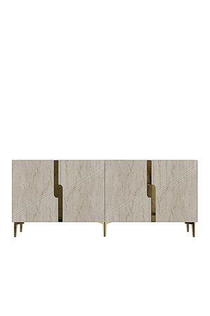 KA1828ATG EVVA Konsol ve Tv Sehpası Antrasit-Traverten-Gold 180cm