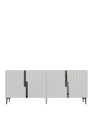 KA1828BS EVVA Konsol ve Tv Sehpası Beyaz-Silver 180cm