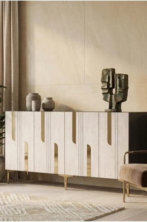 KA1831ATG NOTA Konsol ve TV Sehpası ANTRASİT-TRAVERTEN-GOLD 180CM