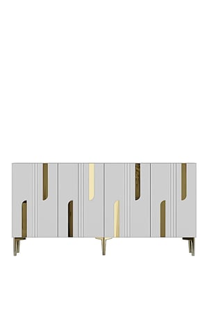KA1831BG NOTA Konsol ve TV Sehpası BEYAZ-GOLD 180CM