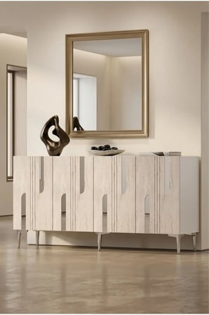 KA1831BTS NOTA Konsol ve TV Sehpası BEYAZ-TRAVERTEN-SILVER 180CM